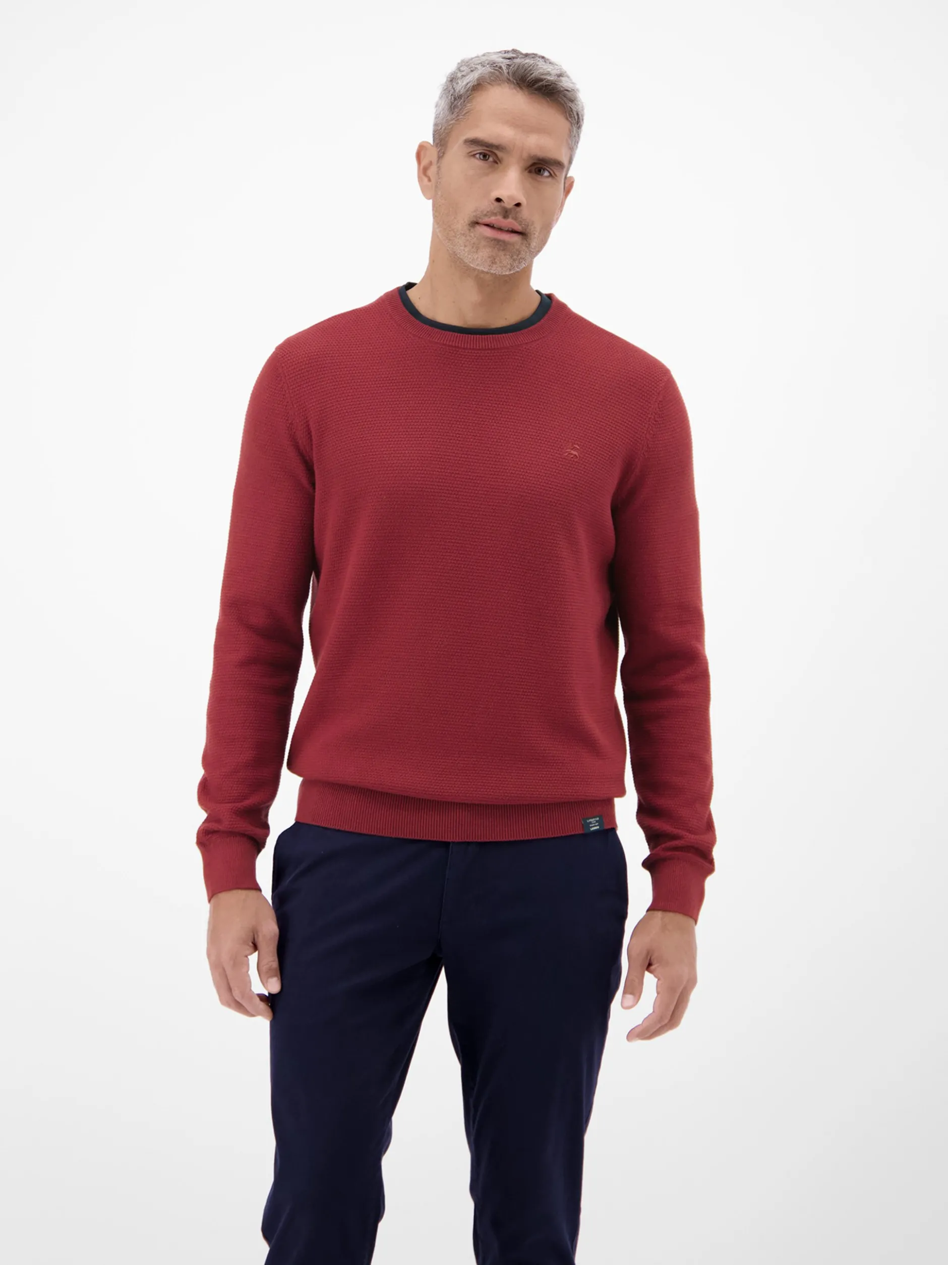 LERROS Herren Strickpullover in rot