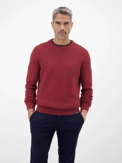 LERROS Herren Strickpullover in rot