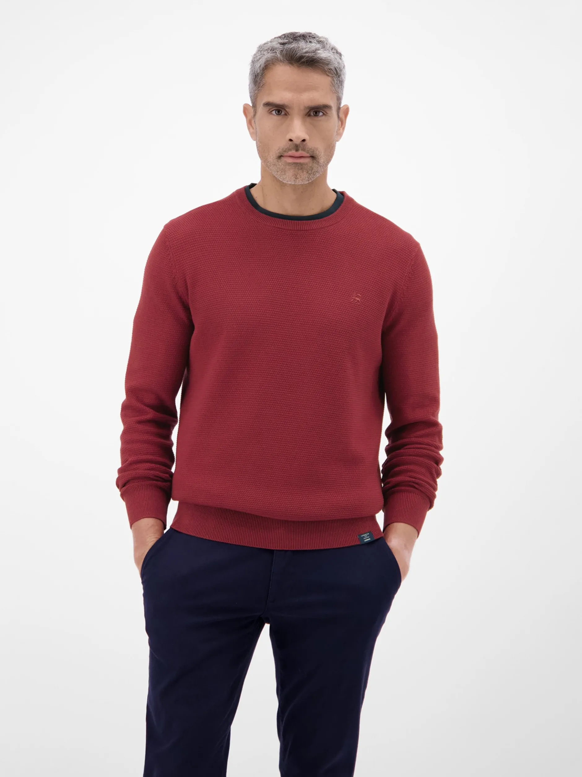 LERROS Herren Strickpullover in rot