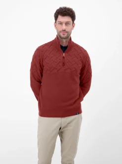 LERROS Herren Strickpullover in rot