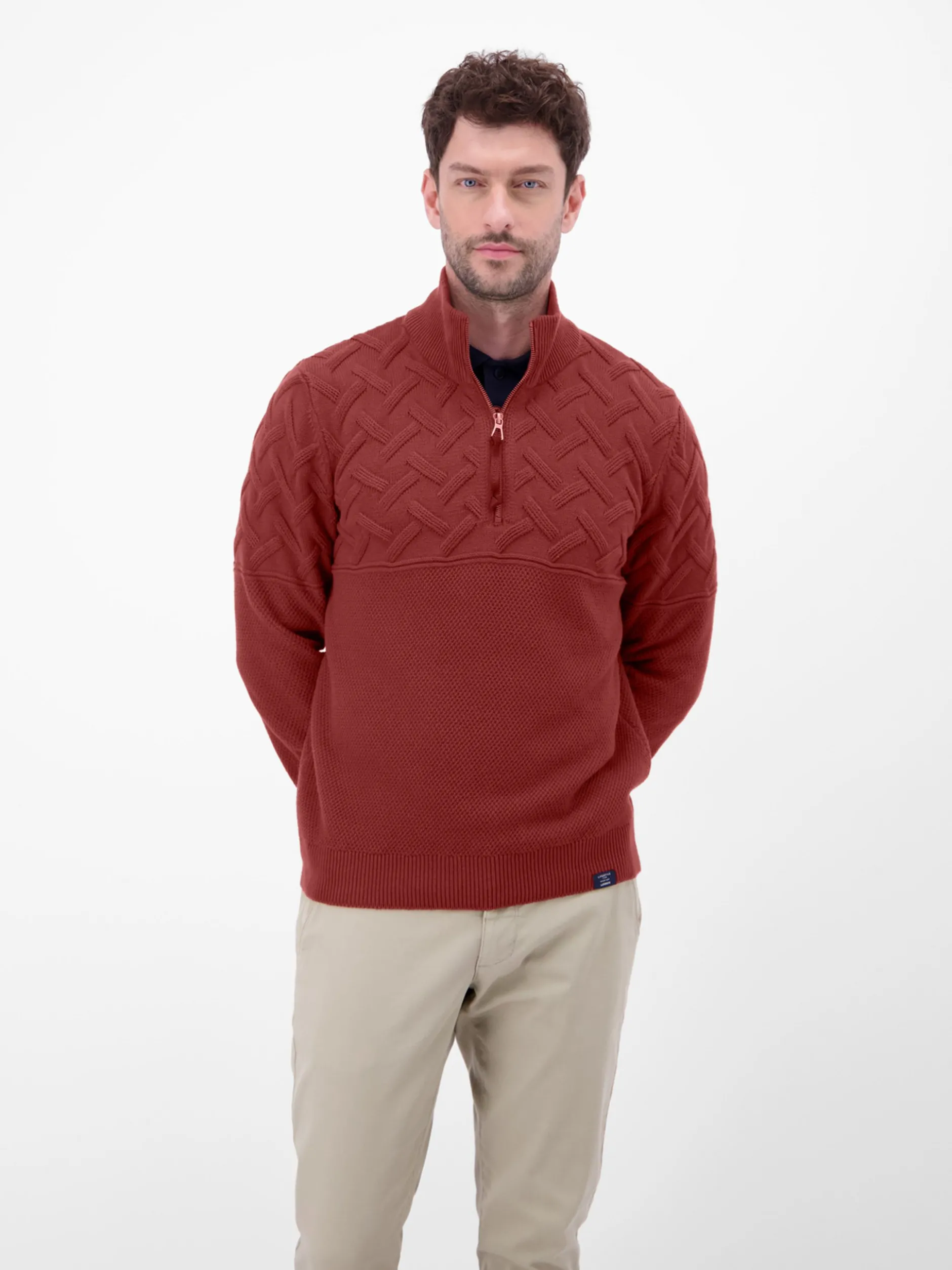 LERROS Herren Strickpullover in rot