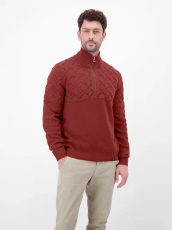 LERROS Herren Strickpullover in rot