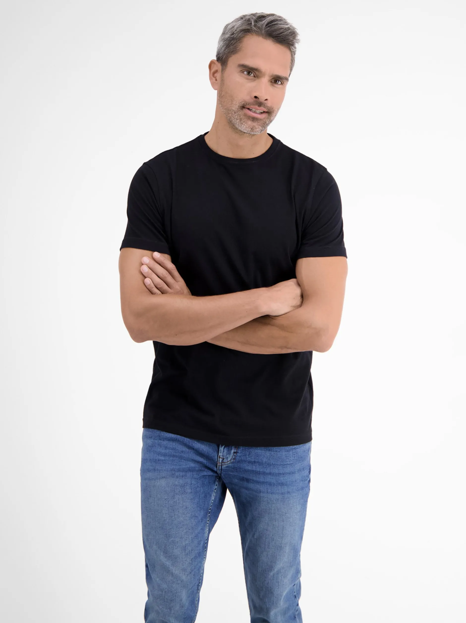 LERROS Herren T-Shirt Doppelpack in schwarz