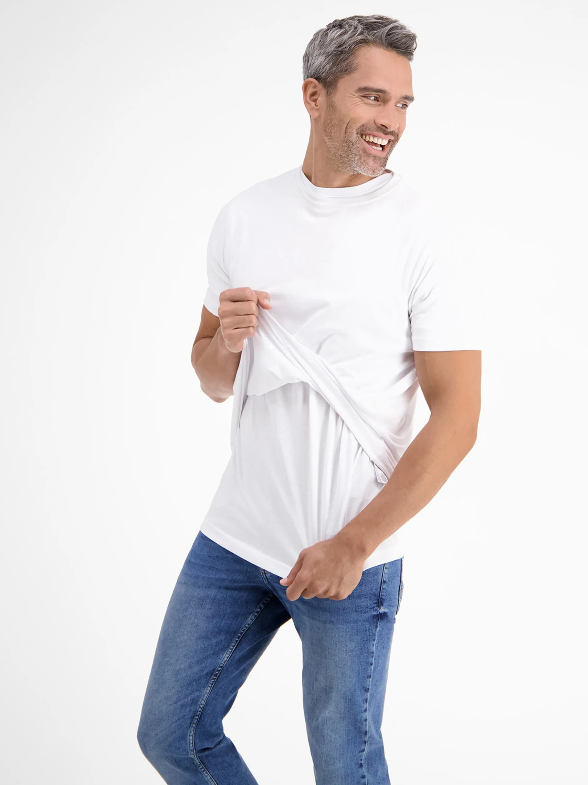 LERROS Herren T-Shirt Doppelpack in weiß