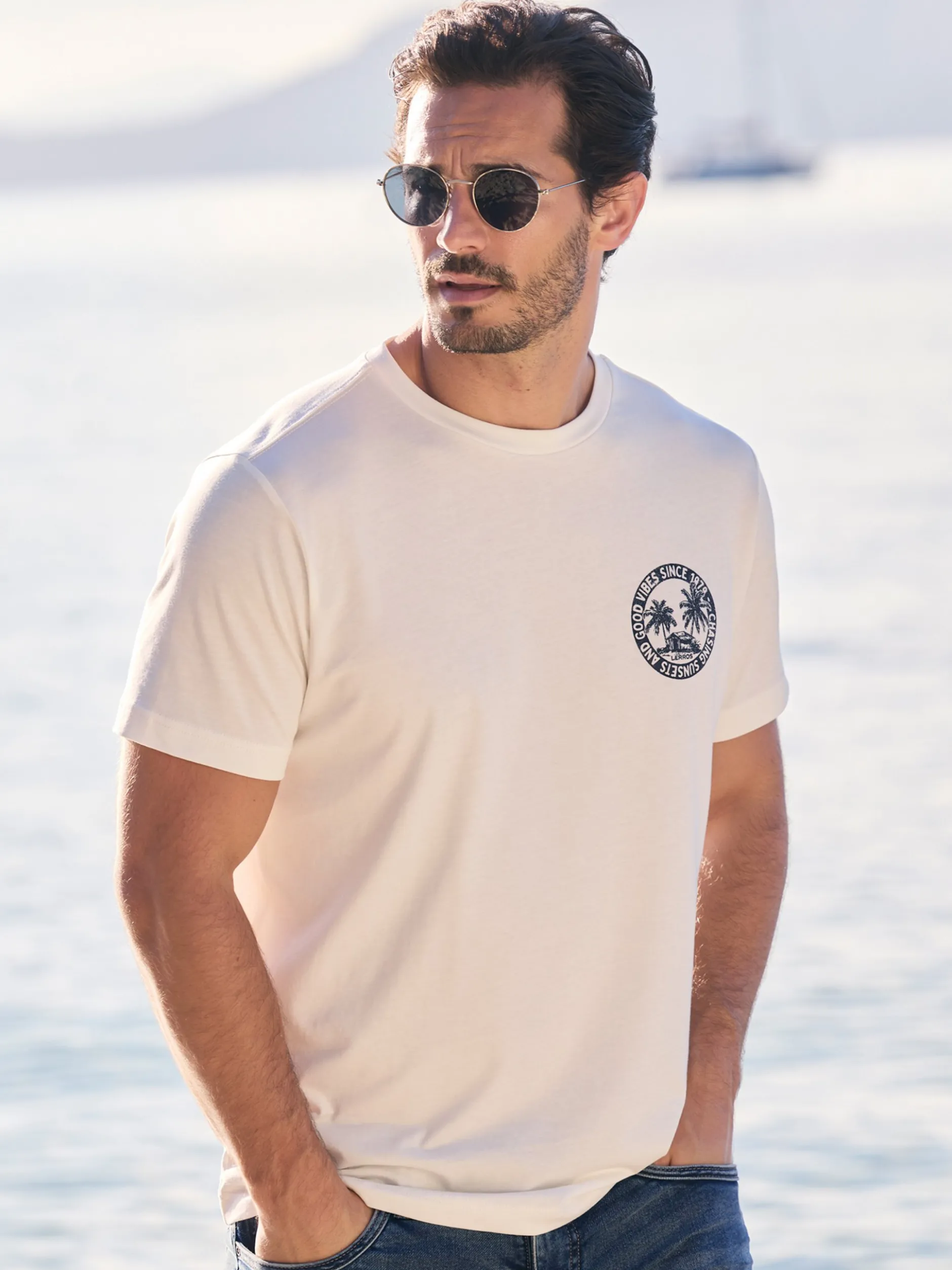 LERROS Herren T-Shirt in weiß