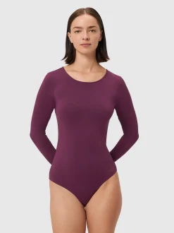 Les Lunes Damen Langarmbody in lila - Ärmel: langarm