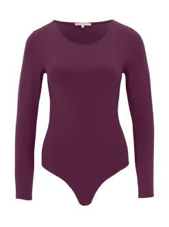 Les Lunes Damen Langarmbody in lila - Ärmel: langarm