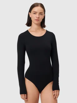 Les Lunes Damen Langarmbody in schwarz - Ärmel: langarm