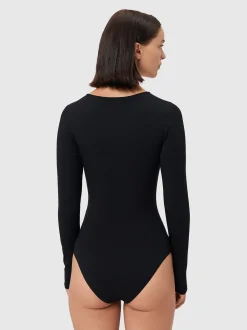 Les Lunes Damen Langarmbody in schwarz - Ärmel: langarm