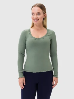 Les Lunes Damen Langarmshirt in lind - Ärmel: langarm