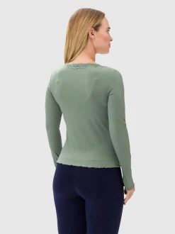 Les Lunes Damen Langarmshirt in lind - Ärmel: langarm