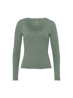 Les Lunes Damen Langarmshirt in lind - Ärmel: langarm