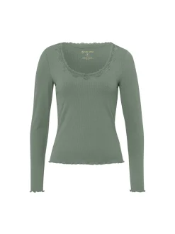 Les Lunes Damen Langarmshirt in lind - Ärmel: langarm