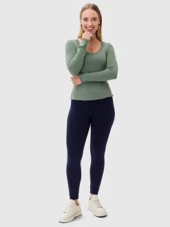 Les Lunes Damen Langarmshirt in lind - Ärmel: langarm