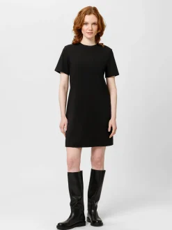 Les Lunes Damen Shirtkleid in schwarz - Länge: kurz