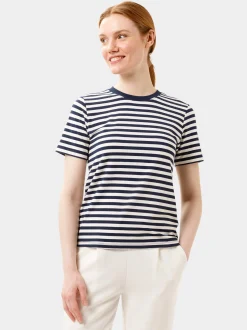 Les Lunes Damen T-Shirt in blau - Ausschnitt: Rundhals