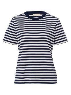 Les Lunes Damen T-Shirt in blau - Ausschnitt: Rundhals