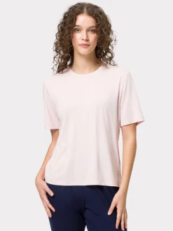 Les Lunes Damen T-Shirt in rosa - Ausschnitt: Rundhals