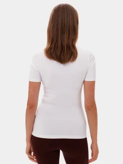 Les Lunes Damen T-Shirt in weiß - Ausschnitt: Rundhals