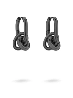Liebeskind Berlin Damen Creolen - Modern Knot in schwarz