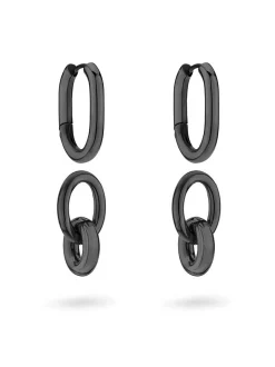 Liebeskind Berlin Damen Creolen - Modern Knot in schwarz