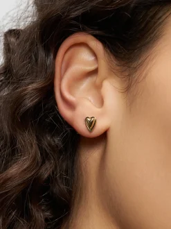 Liebeskind Berlin Damen Ohrstecker - Metal Heart in gold