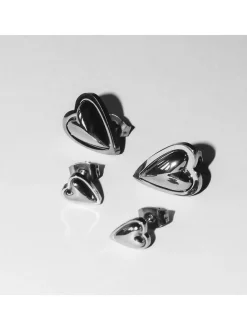 Liebeskind Berlin Damen Ohrstecker - Metal Heart in silber