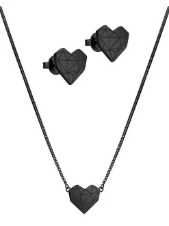 Liebeskind Berlin Damen Schmuck-Set - Broken Heart in schwarz