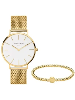 Liebeskind Berlin Damen Uhr & Armband Set - Minimalistic Beads in gold