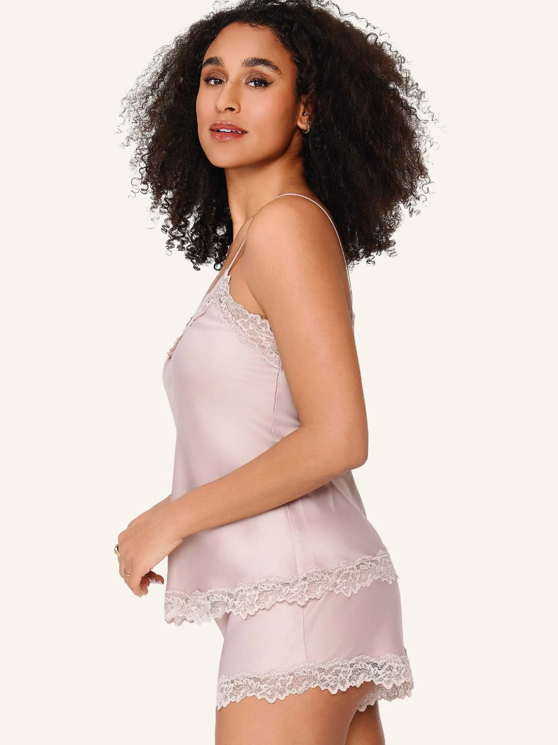 LingaDore Damen satin top & short DAILY in hellgrau