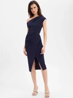 Lipsy Damen Abendkleid in marine - Ärmel: ohne Arm