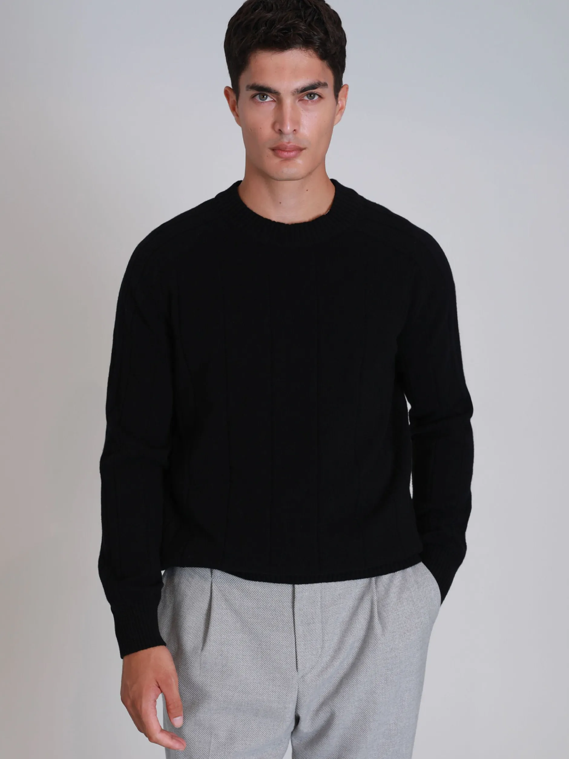 Lufian Herren Pullover - LIGHT in schwarz