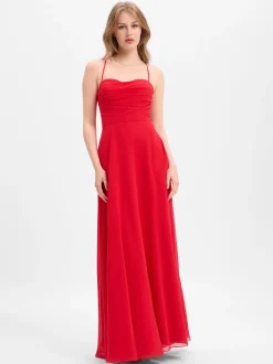 Luxuar Fashion Damen Abendkleid in rot - Ärmel: ohne Arm