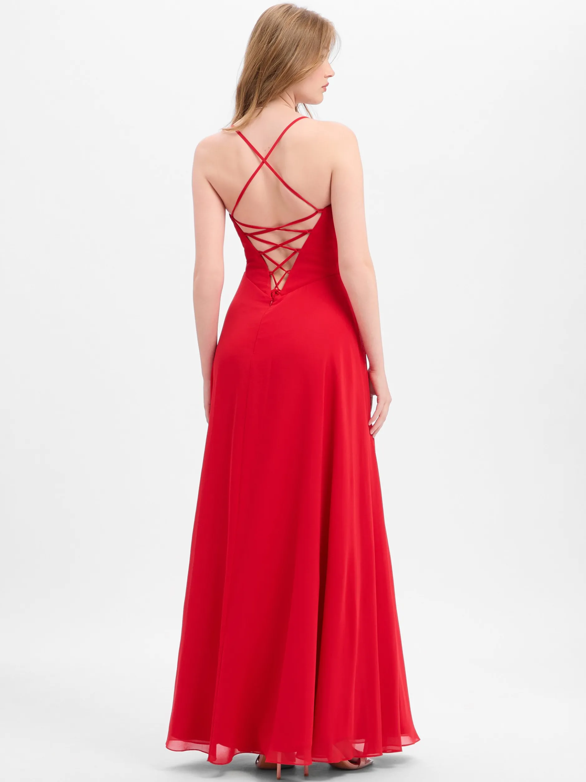 Luxuar Fashion Damen Abendkleid in rot - Ärmel: ohne Arm