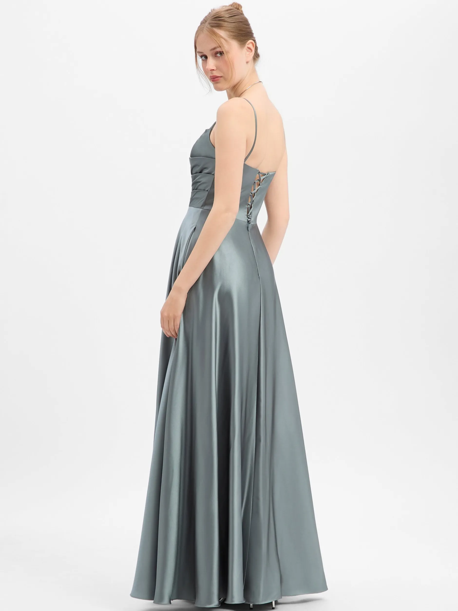 Luxuar Fashion Damen Abendkleid in schilf - Länge: lang