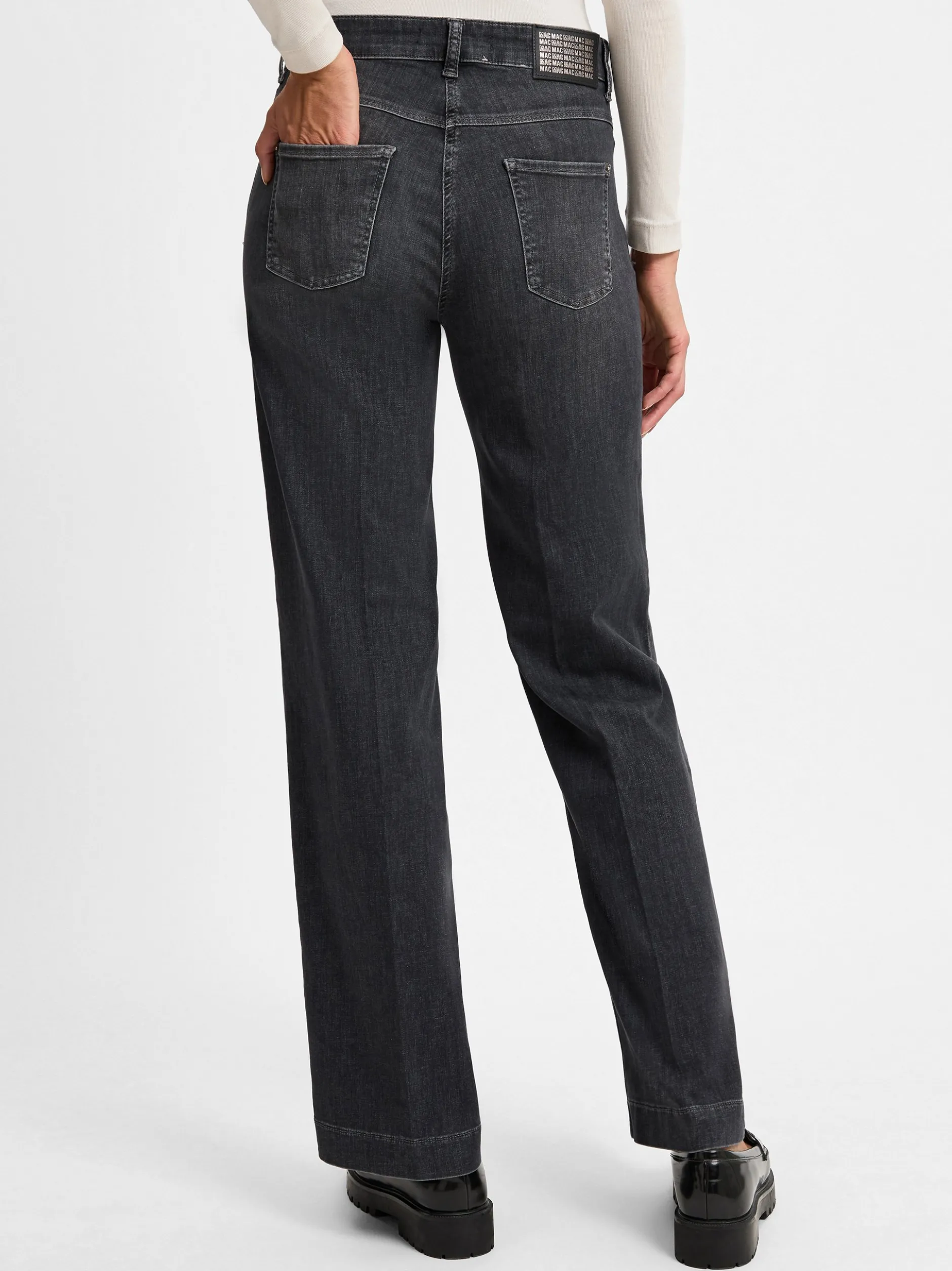 MAC Damen Jeans in anthrazit - Länge: lang
