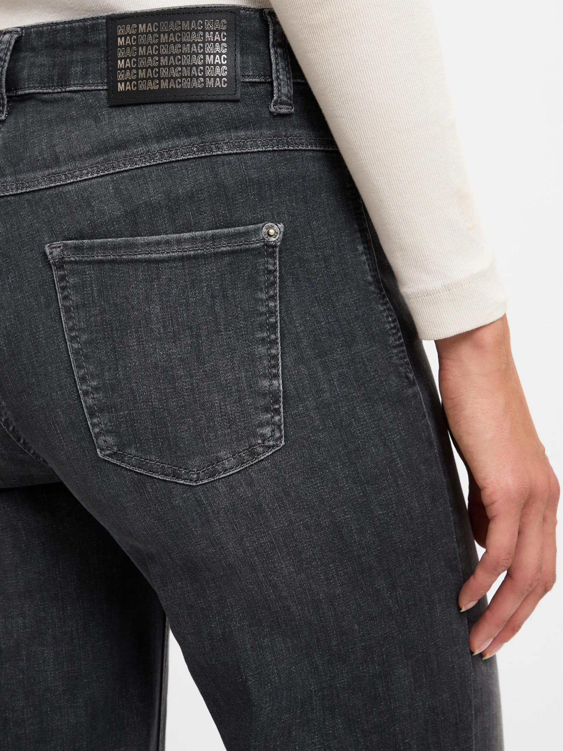 MAC Damen Jeans in anthrazit - Länge: lang