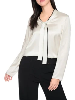 Marc Cain Collections Damen Seidenbluse in ecru