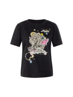 Marc Cain Damen T-Shirt in schwarz