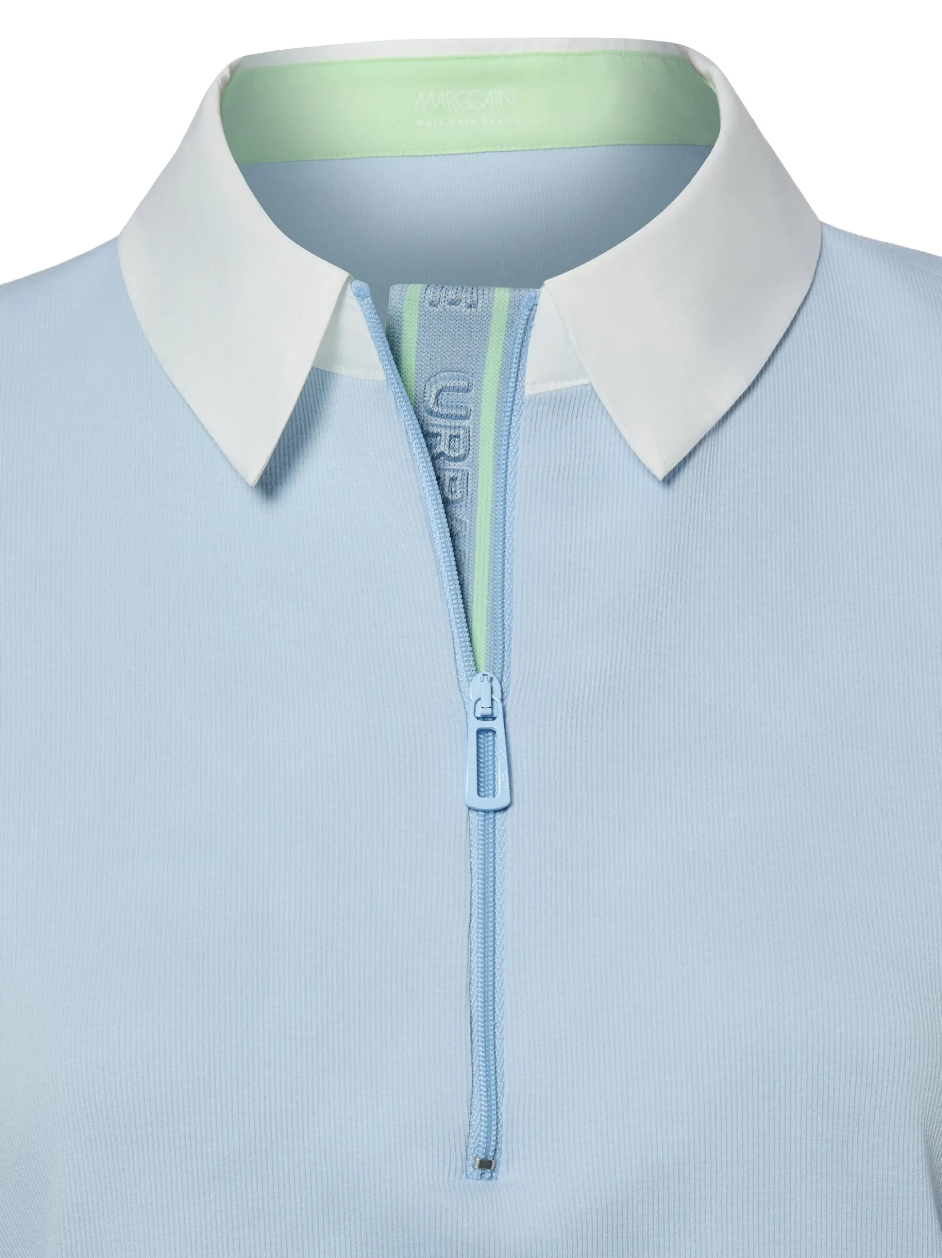 Marc Cain Sports Damen Poloshirt in hellblau weiß