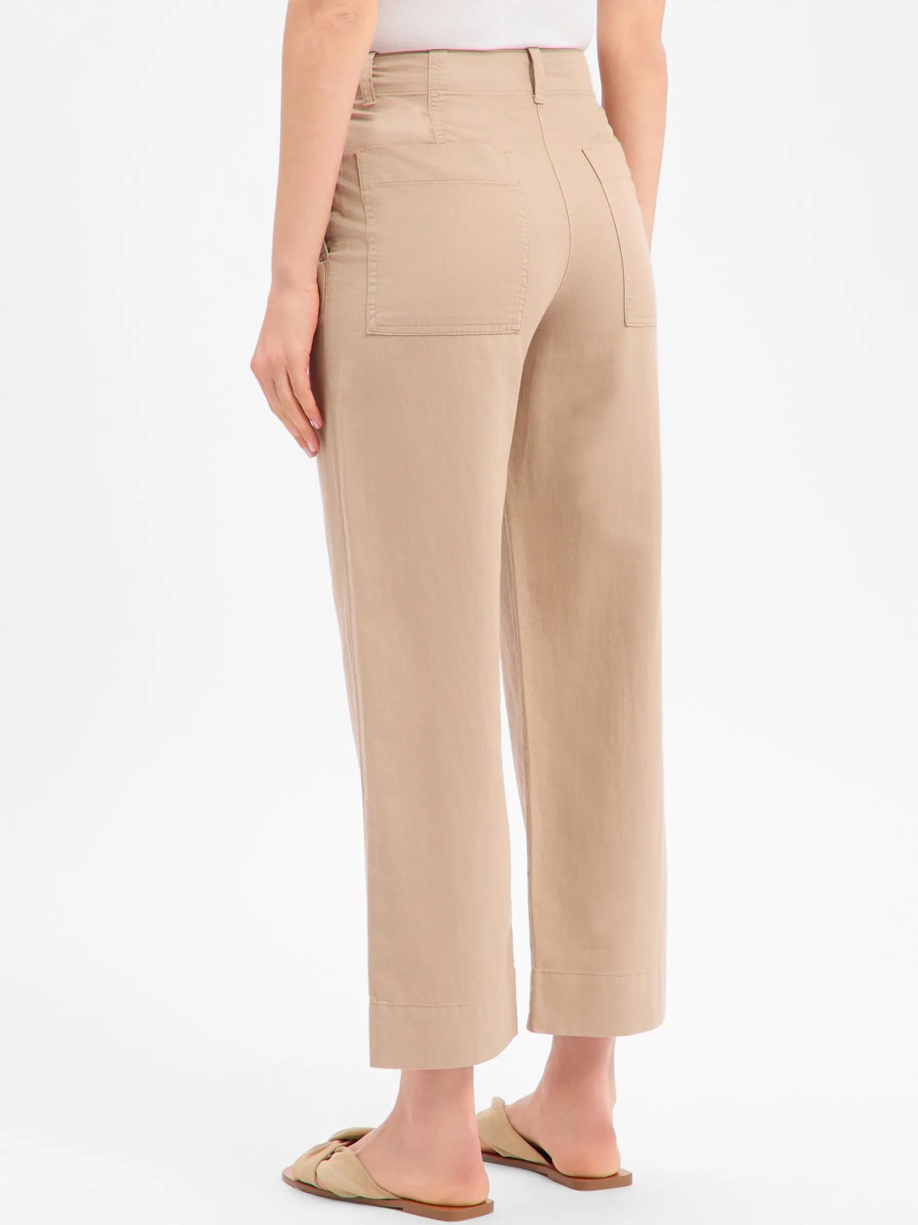 Marc O'Polo Damen Hose in beige - Länge: verkürzt