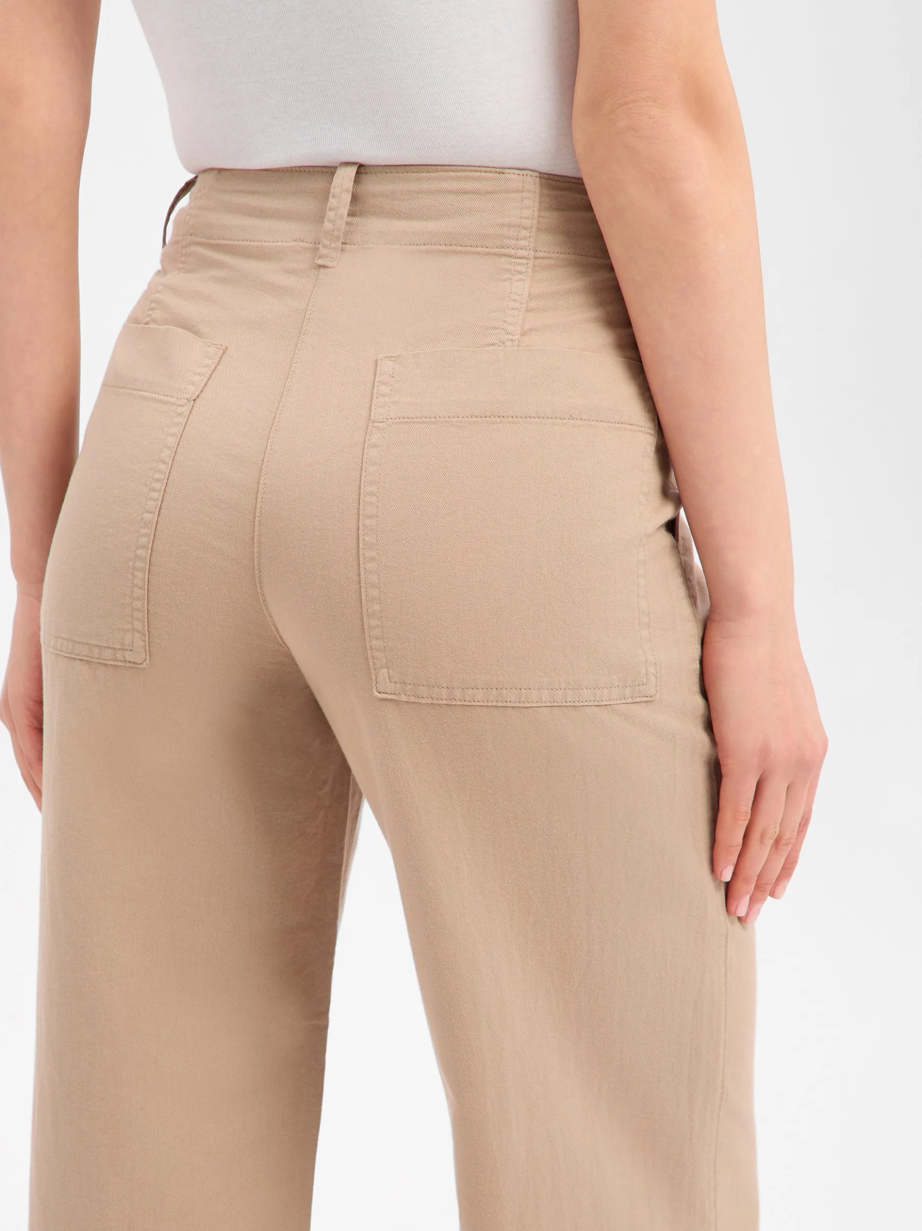 Marc O'Polo Damen Hose in beige - Länge: verkürzt