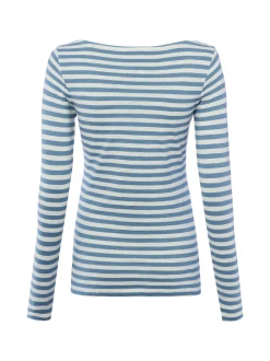 Marc O'Polo Damen Langarmshirt in blau weiß