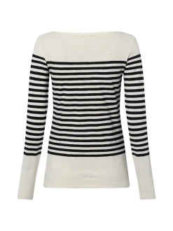 Marc O'Polo Damen Langarmshirt in ecru schwarz