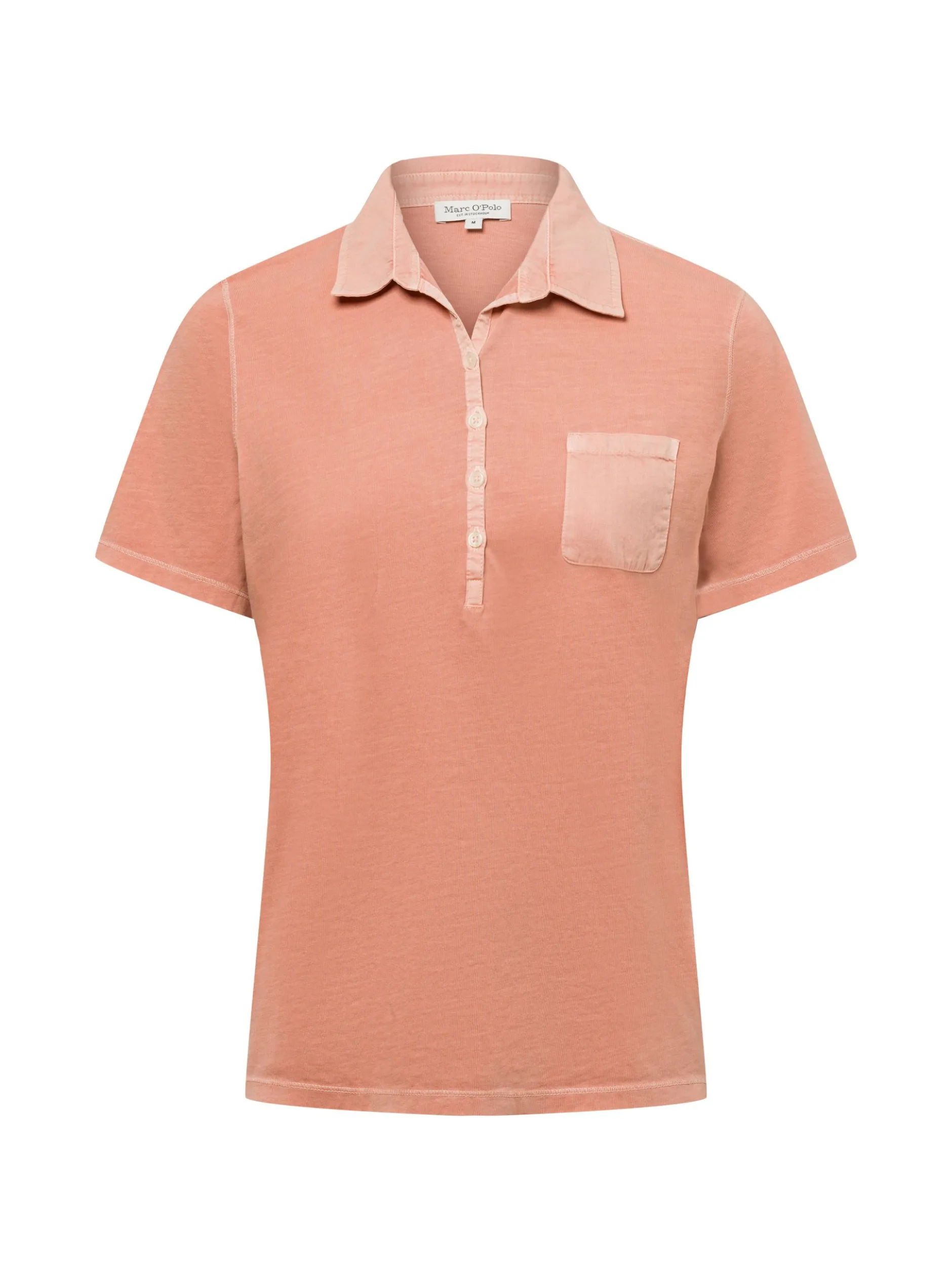 Marc O'Polo Damen Poloshirt in aprikot - Ärmel: kurzarm