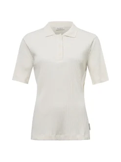Marc O'Polo Damen Poloshirt in ecru - Ärmel: kurzarm