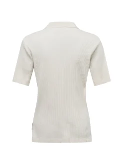 Marc O'Polo Damen Poloshirt in ecru - Ärmel: kurzarm