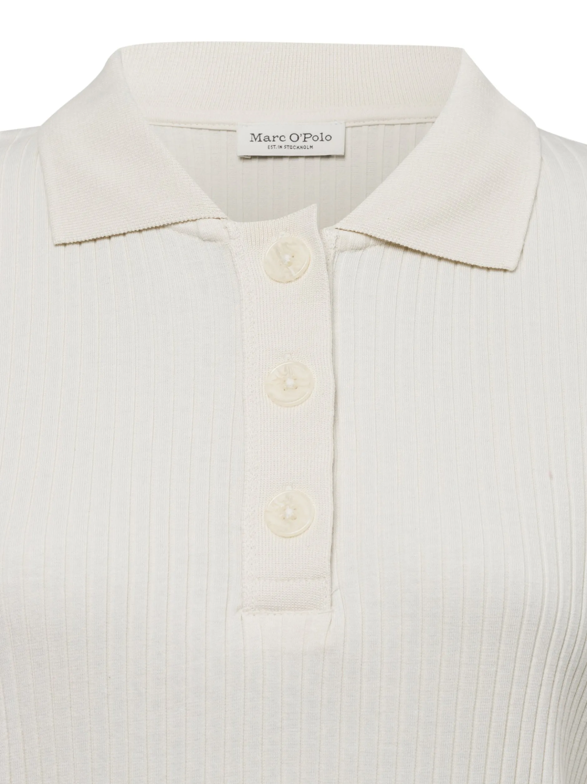 Marc O'Polo Damen Poloshirt in ecru - Ärmel: kurzarm