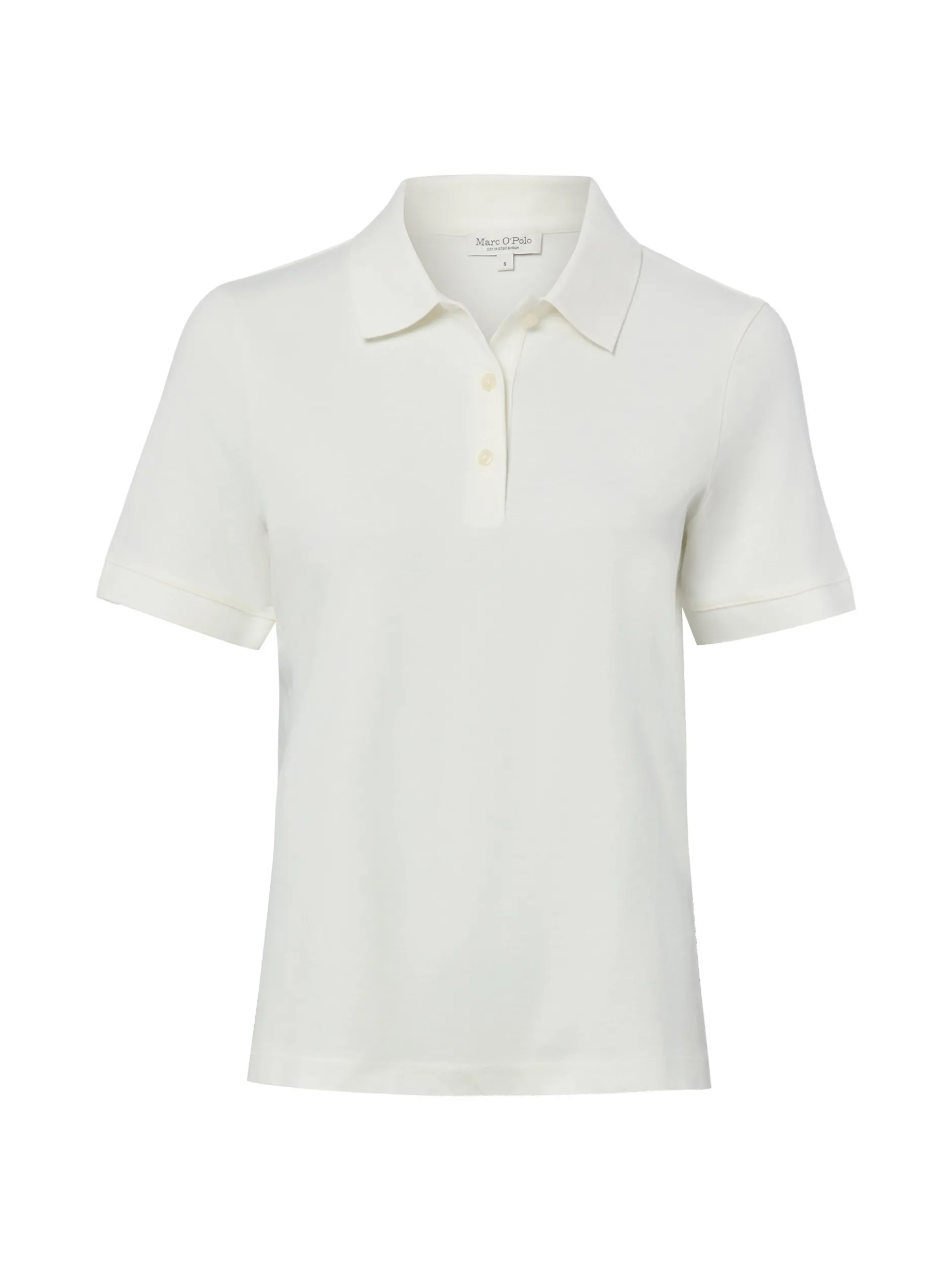 Marc O'Polo Damen Poloshirt in ecru - Ärmel: kurzarm