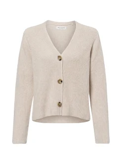 Marc O'Polo Damen Strickjacke in beige - Ärmel: langarm